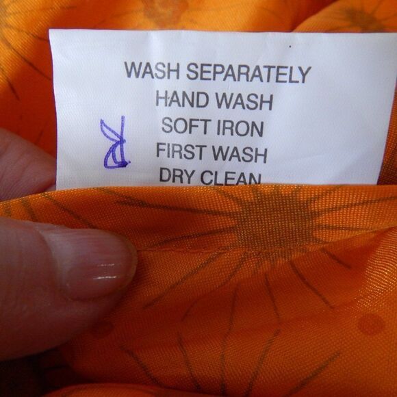 Uniquessentials Satin Orange Harem Top Boho Festival Style Blouse S/M/L - Picture 3 of 5